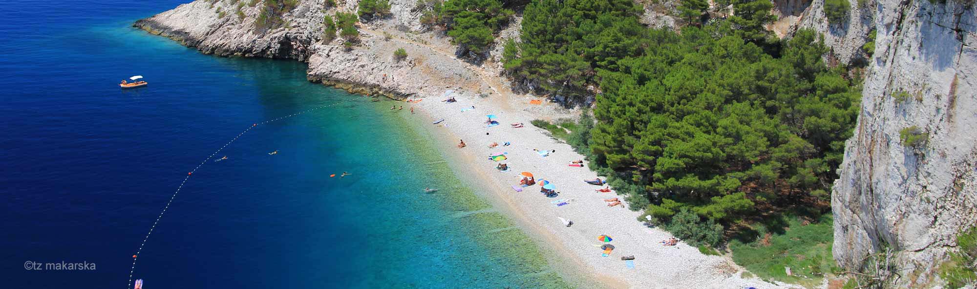View of the famous Nugal Beach, Makarska, Croatia - thumb